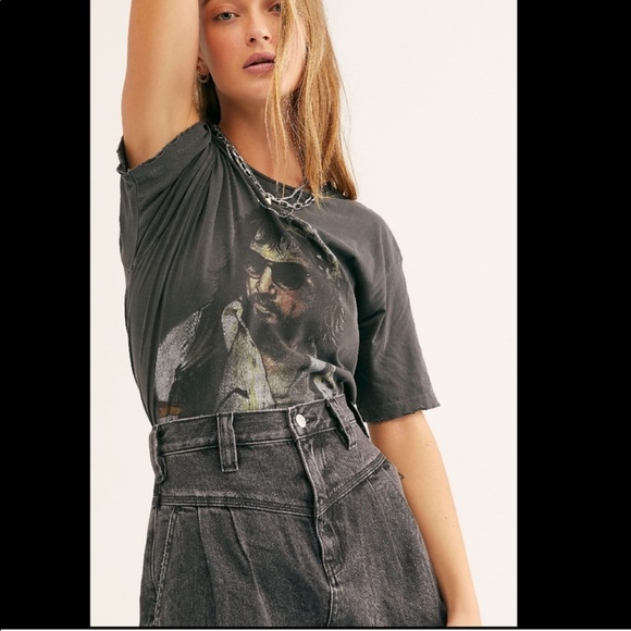 *SOLD* Free People retro denim skirt black 8 29 - Picture 3 of 10